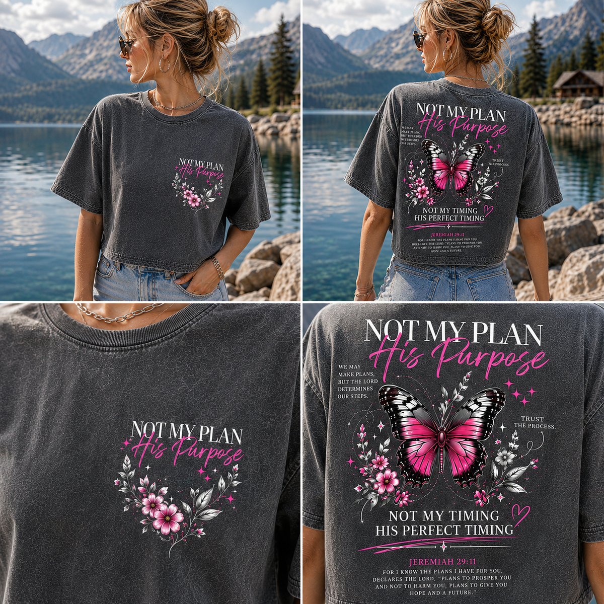 Not My Plan His Purpose – Butterfly Faith Crop Top