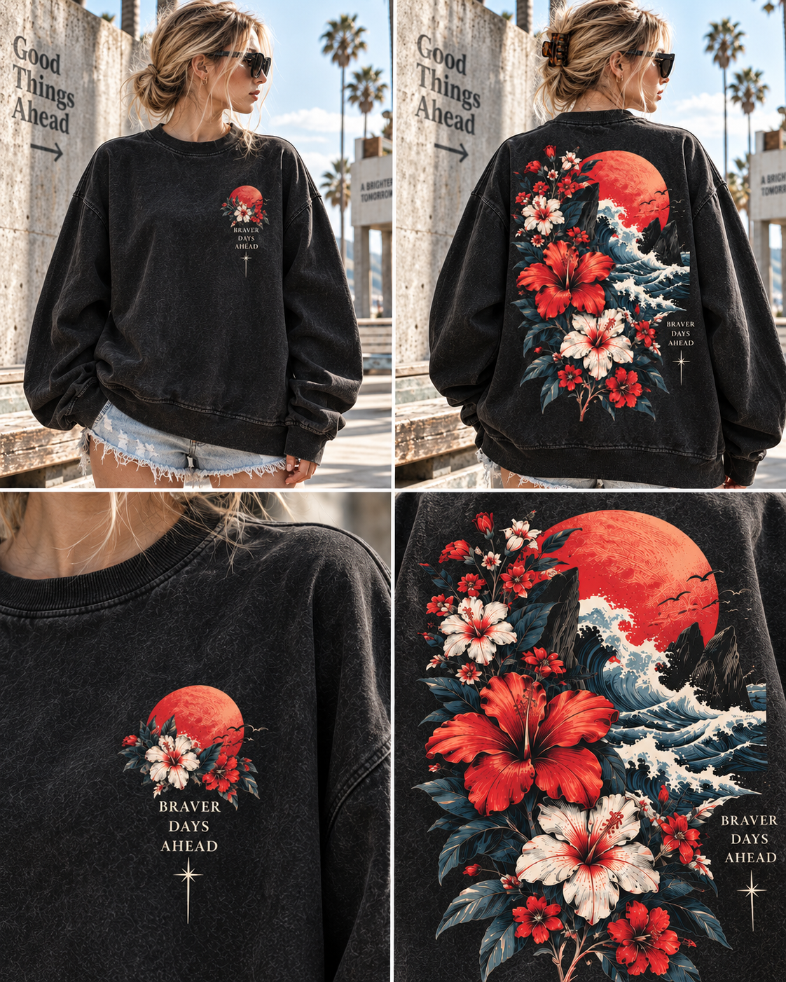 Braver Days Vintage Floral Sweatshirt