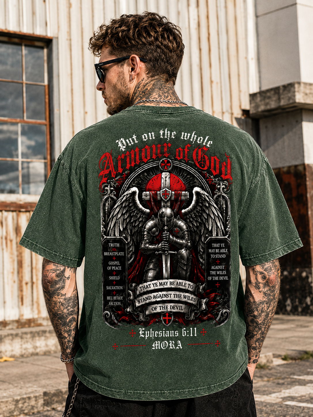 Armour of God Washed Black Tee