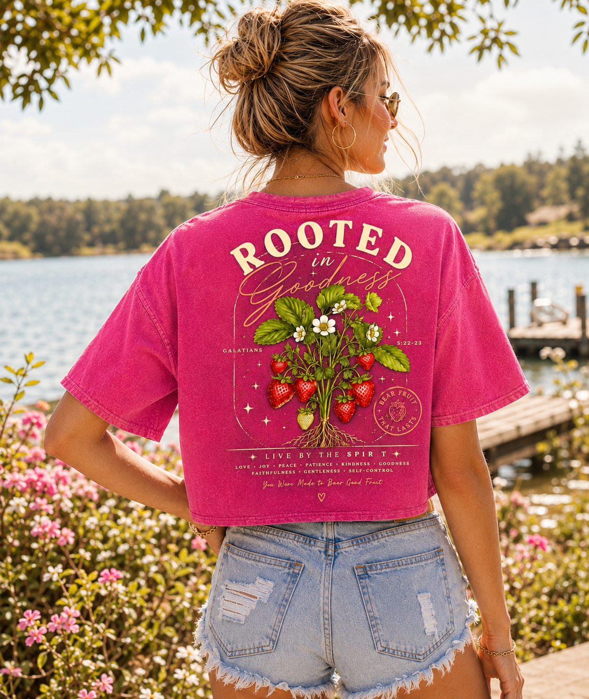 Rooted in Goodness – Vintage Strawberry Crop Tee