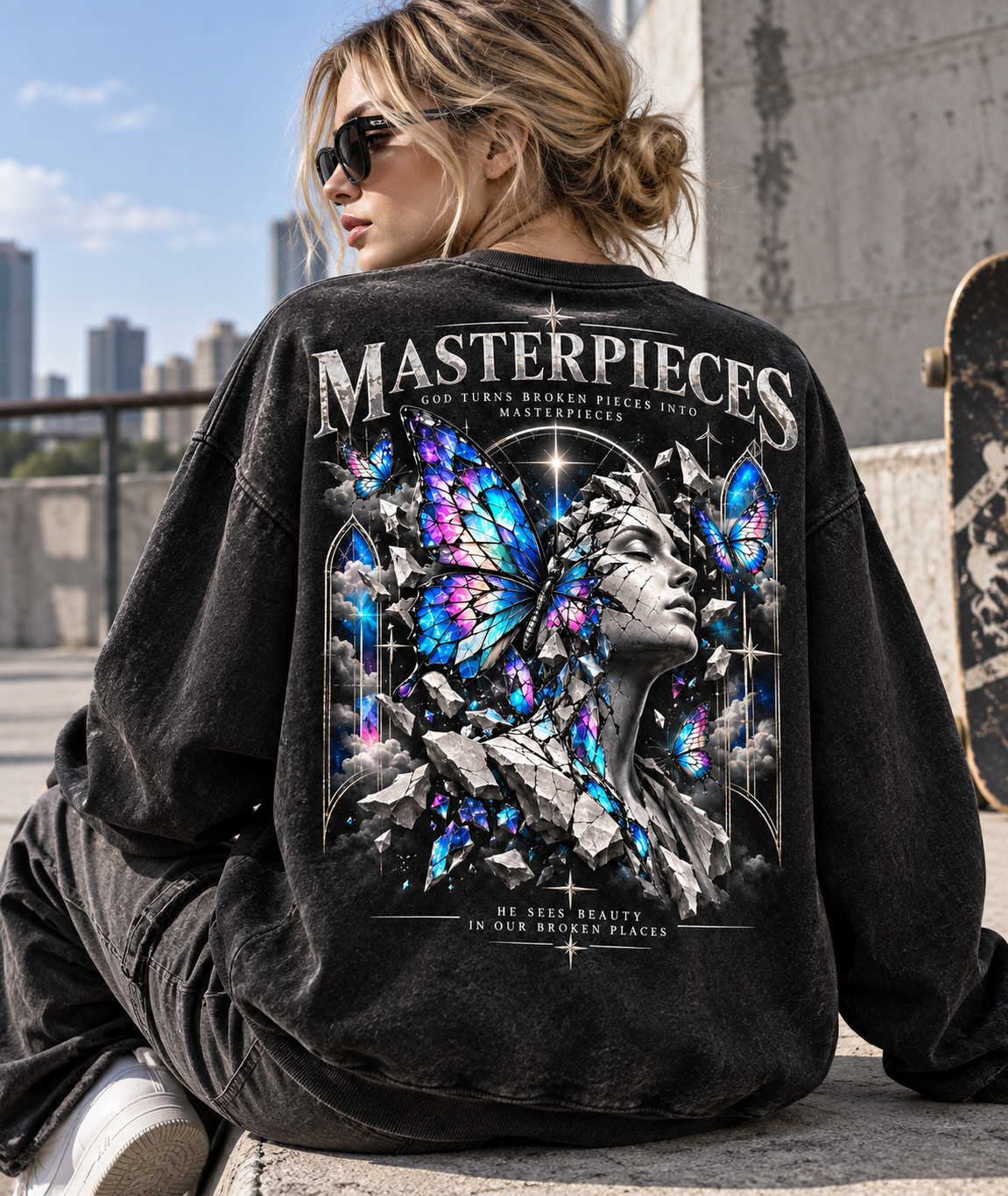 Masterpieces Butterfly Vintage Sweatshirt