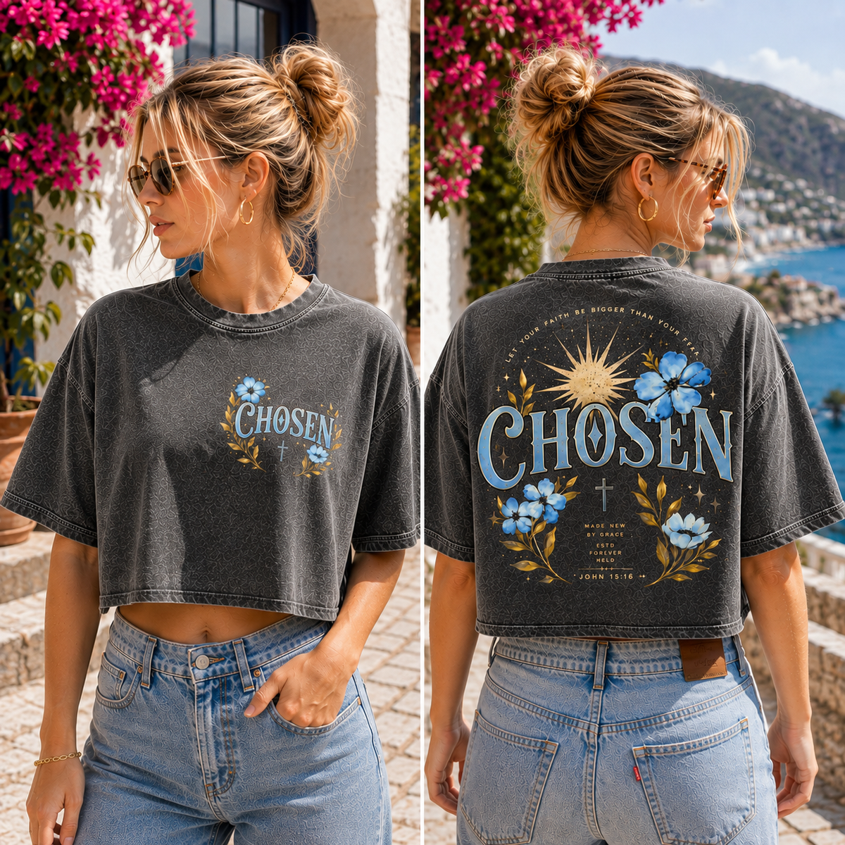 CHOSEN Faith Vintage Crop Top