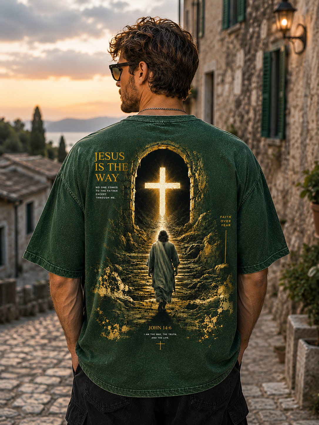 Jesus Is The Way – Vintage Washed Black Graphic Tee