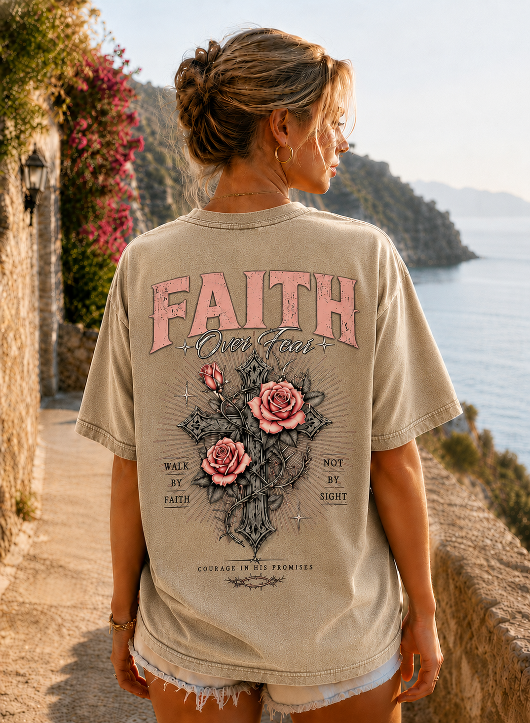 Faith Over Fear Vintage Washed T-Shirt