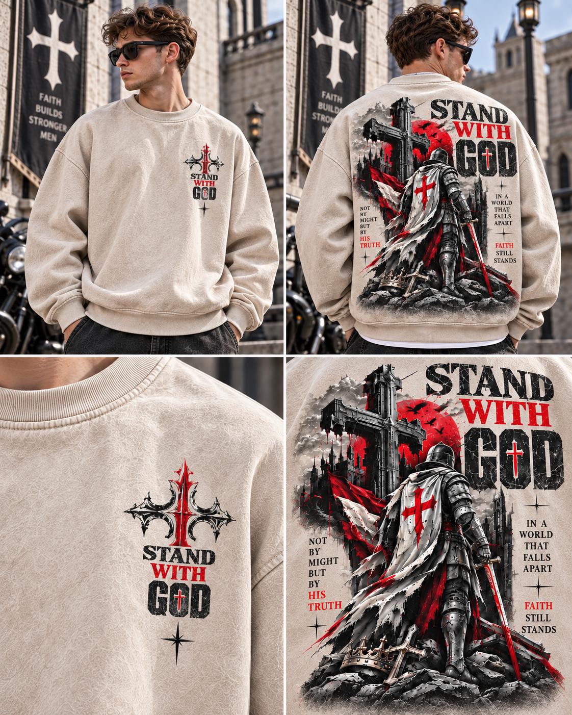 Stand With God – Vintage Crusader Sweatshirt