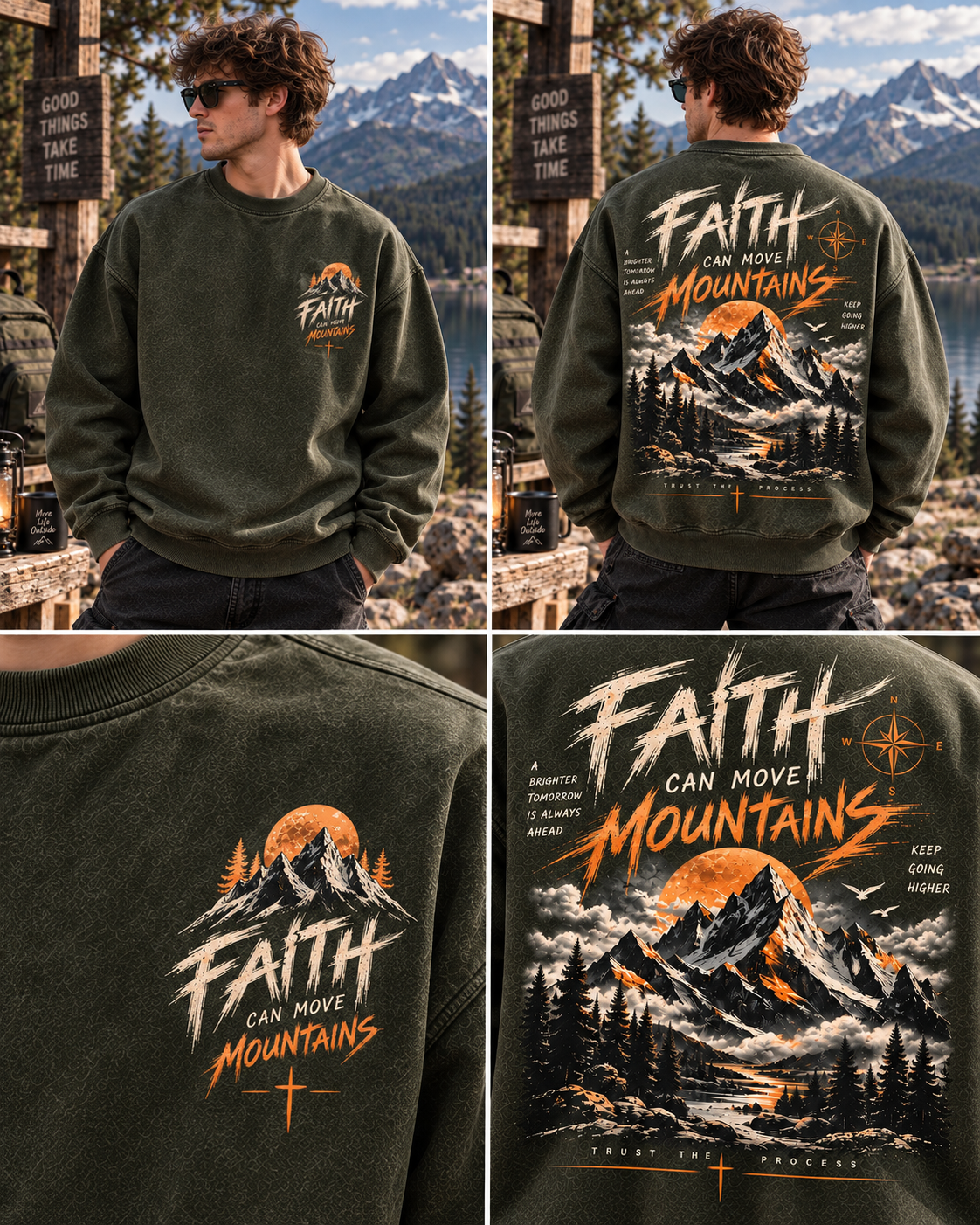Faith Can Move Mountains – Vintage Mountain Sweatshirt