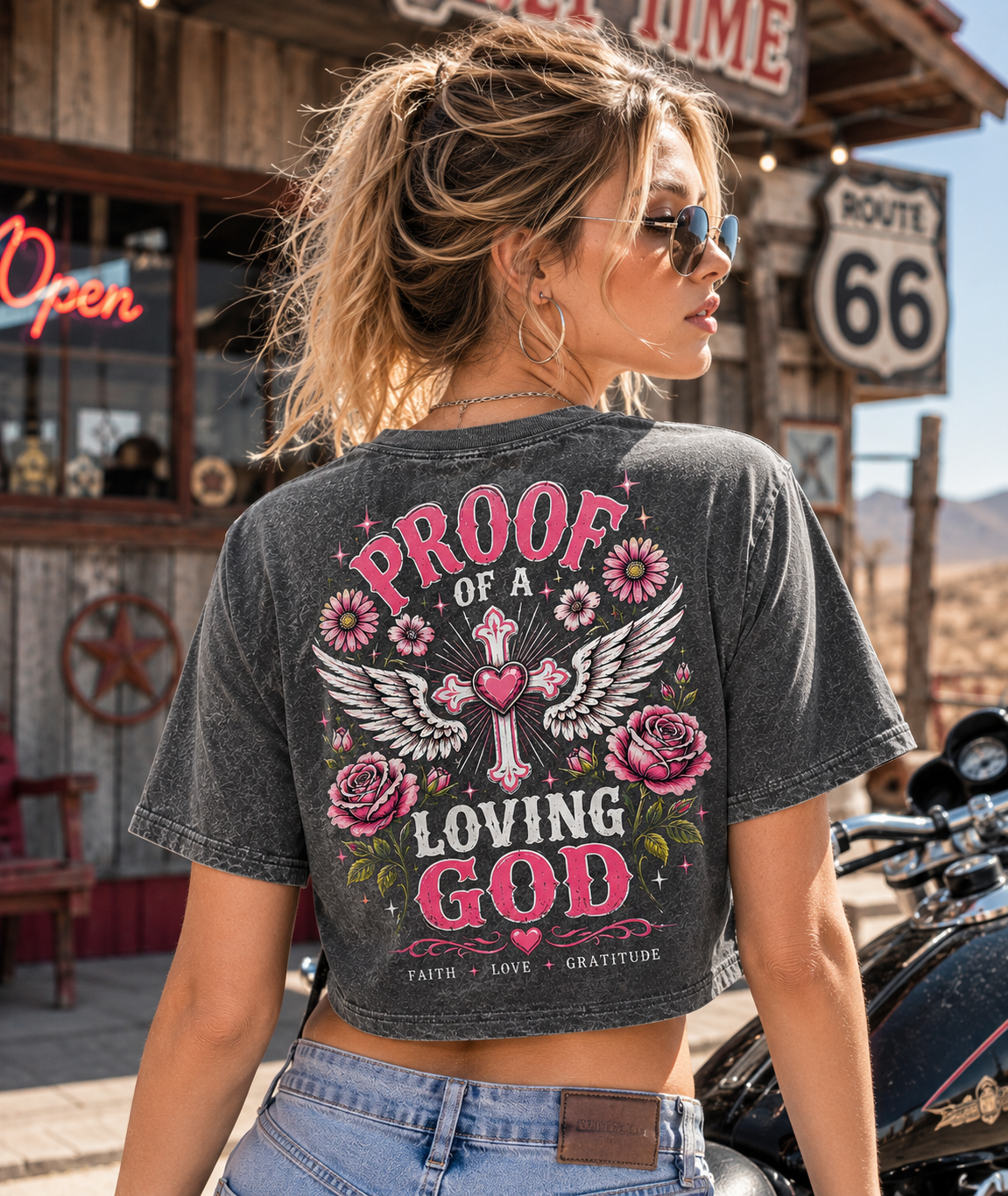 Proof of a Loving God – Vintage Faith Crop Top