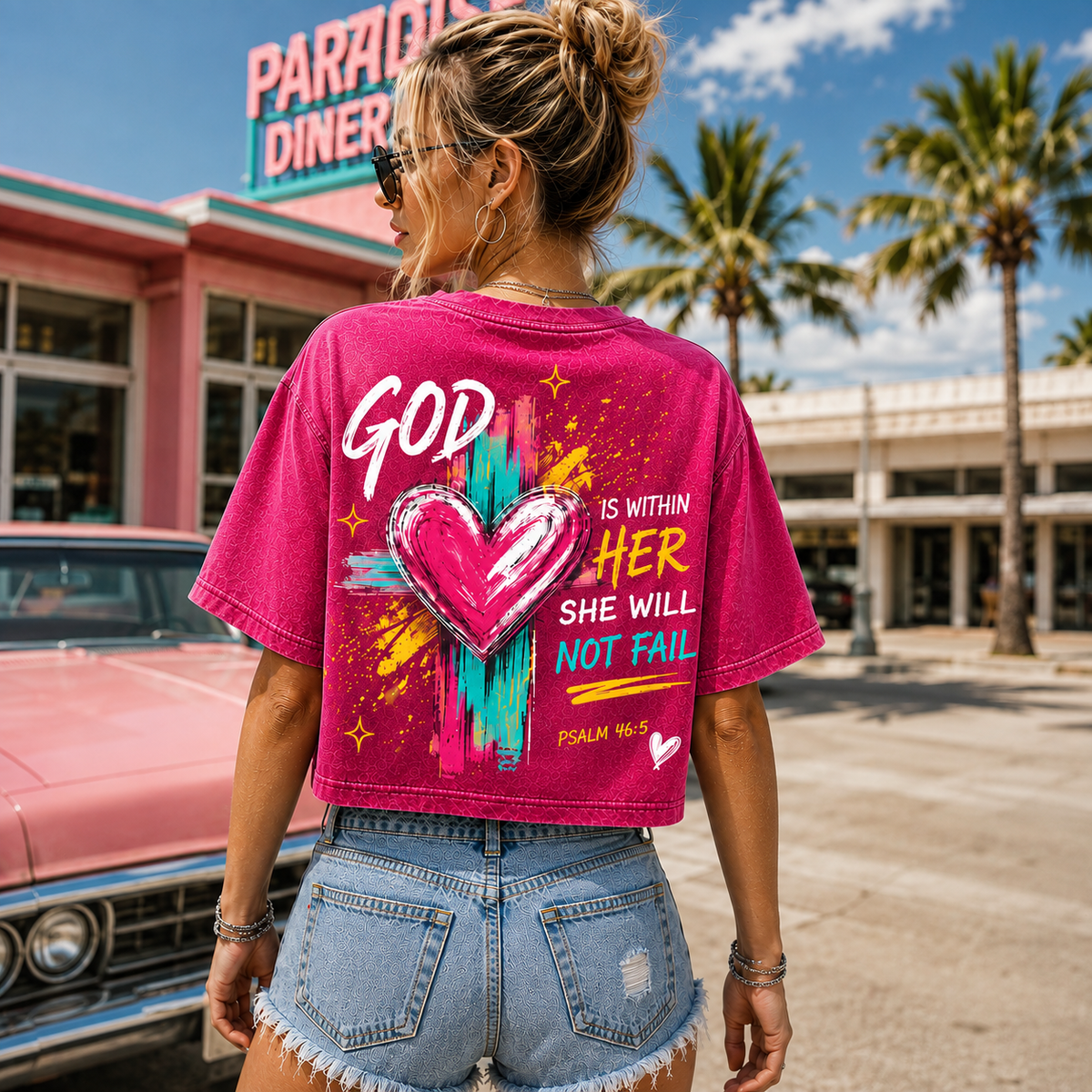 God Is Within Her – Vintage Faith Crop Top