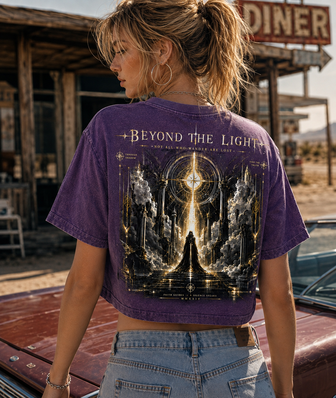 Beyond The Light – Vintage Wash Crop Tee