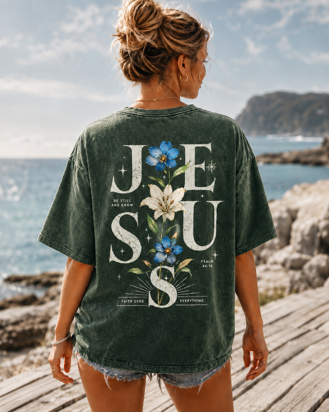 Vintage Jesus Floral Graphic Tee