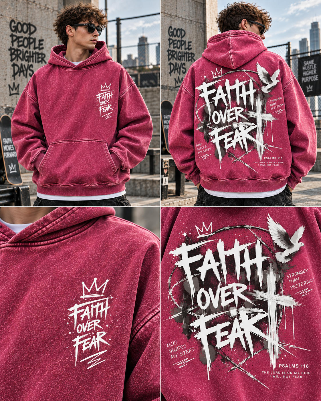 Faith Over Fear – Vintage Washed Hoodie