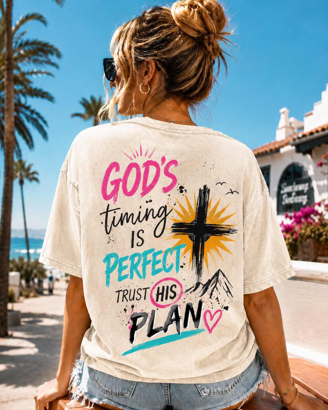 God’s Timing Is Perfect – Faith Graphic Washed Tee