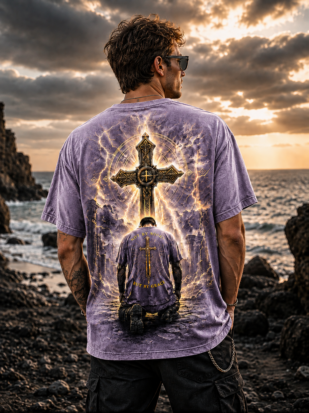 Christian Cross Vintage T-Shirt – Faith Graphic Tee