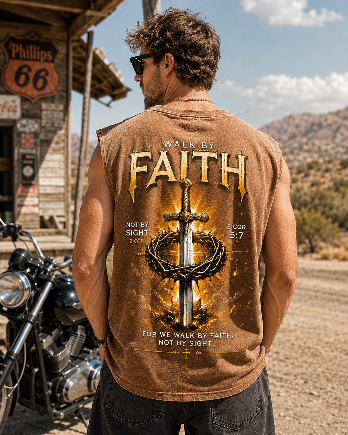Walk By Faith – Vintage Cross Graphic Tank