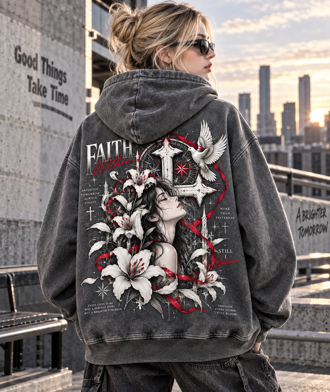 FAITH WITHIN – Vintage Gothic Hoodie