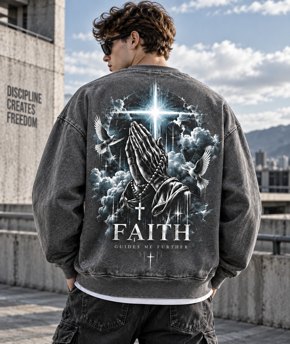 FAITH – Vintage Washed Graphic Sweatshirt