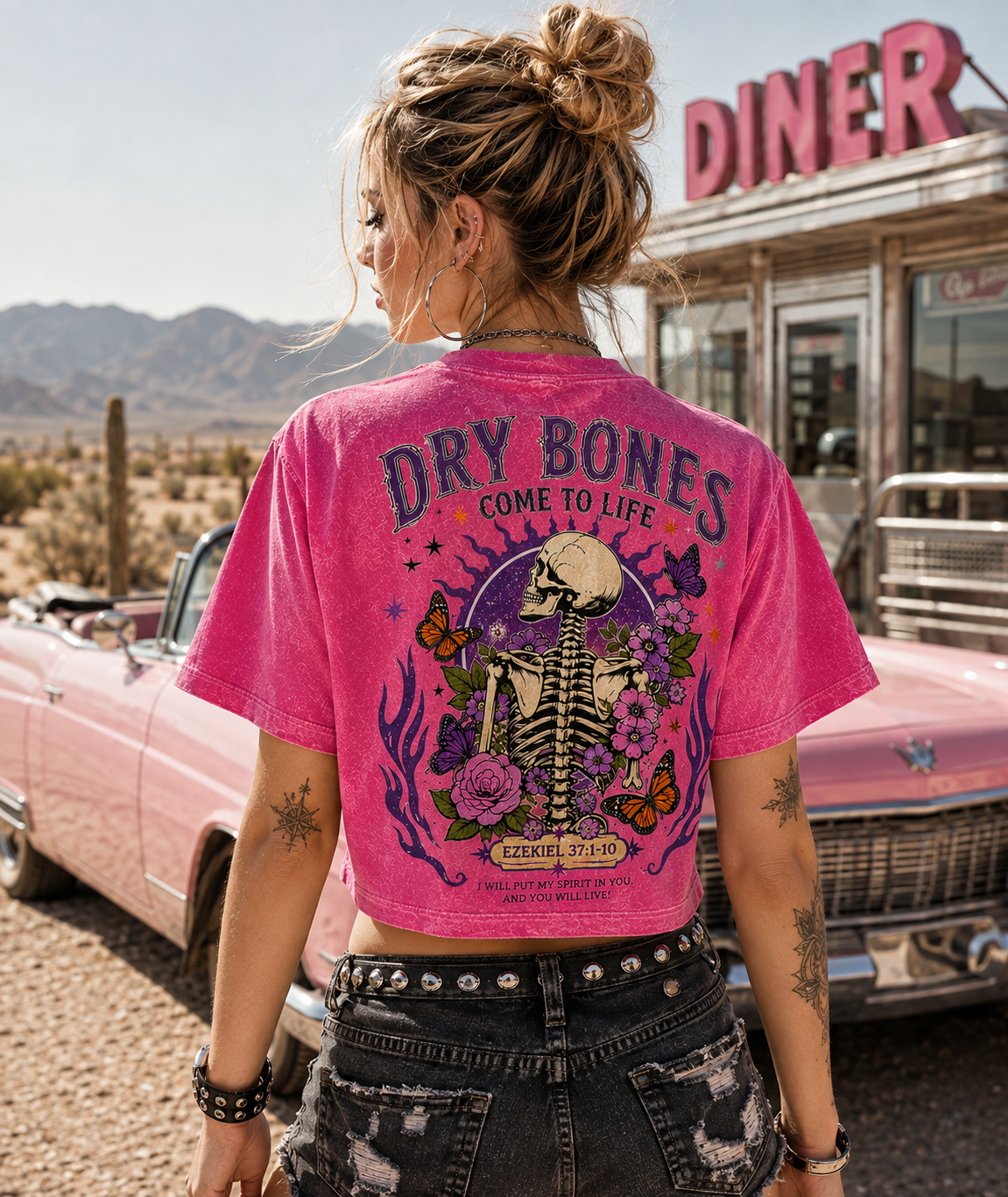 Dry Bones Come to Life – Vintage Skeleton Crop Top
