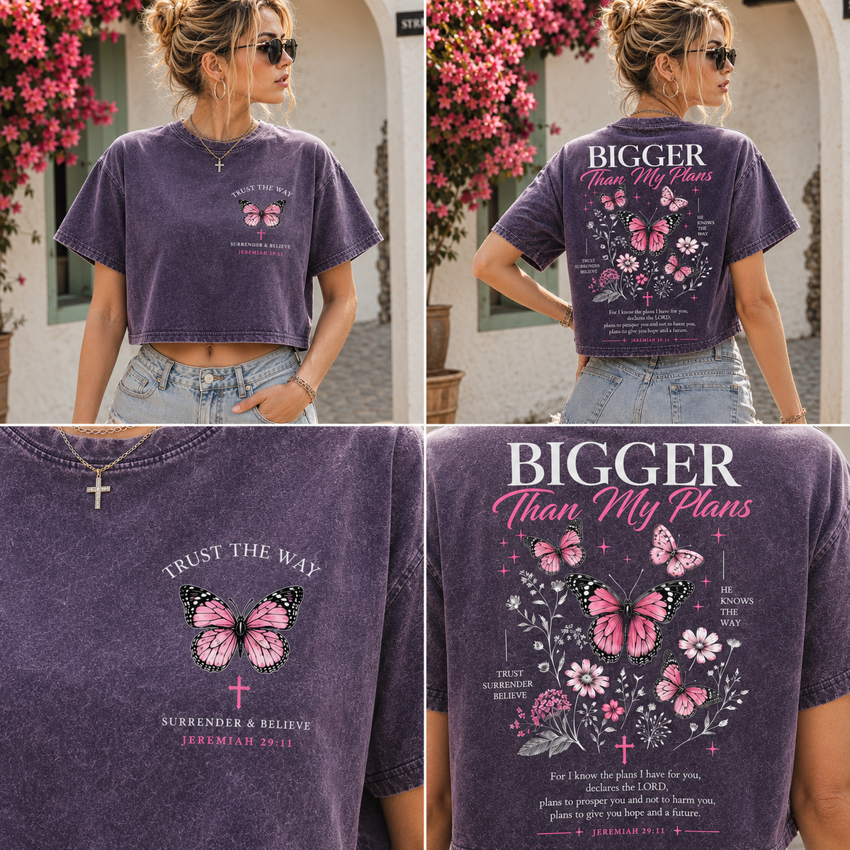 Bigger Than My Plans Butterfly Crop Top