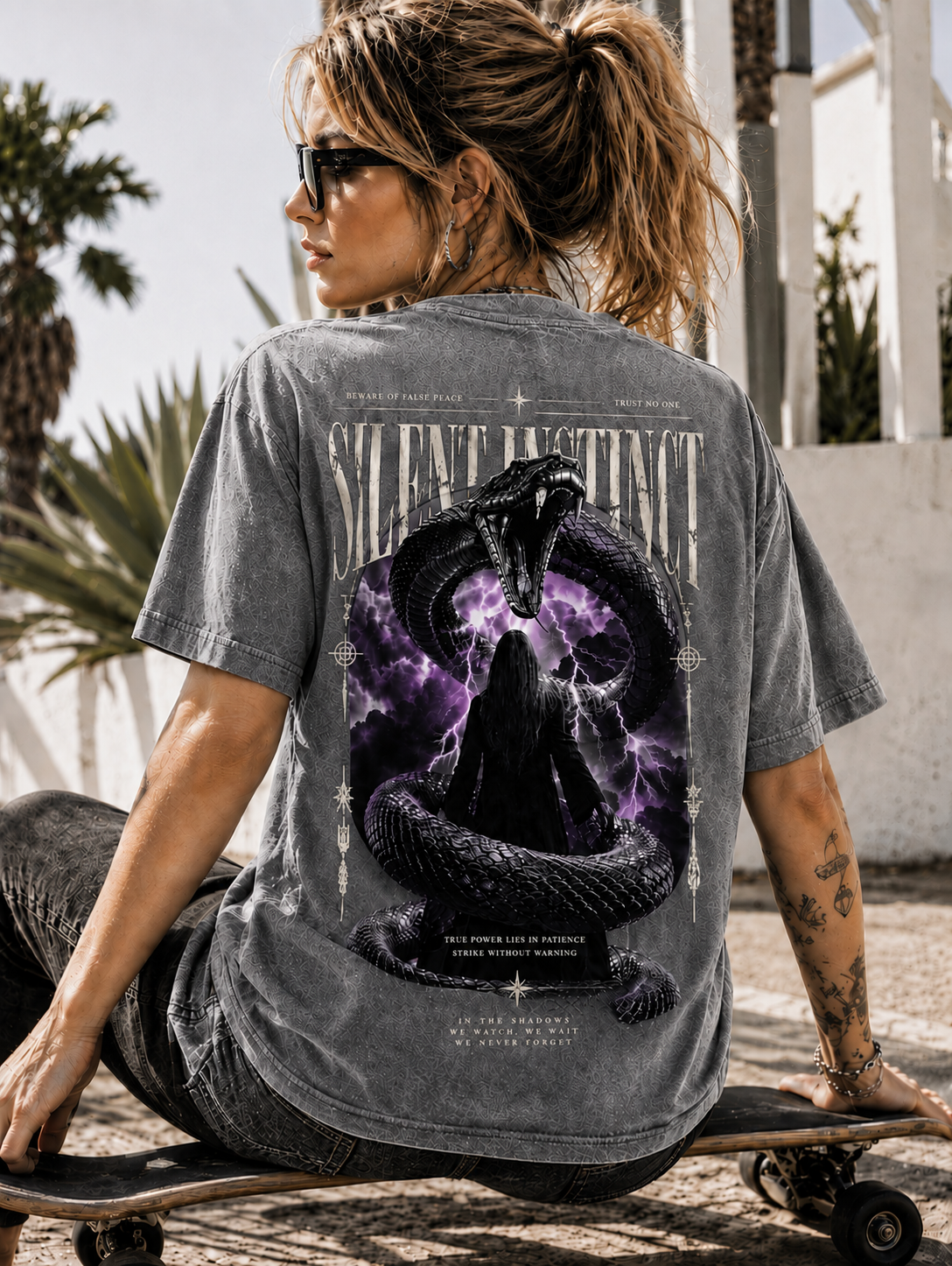 Silent Instinct™ – Vintage Washed Graphic Tee