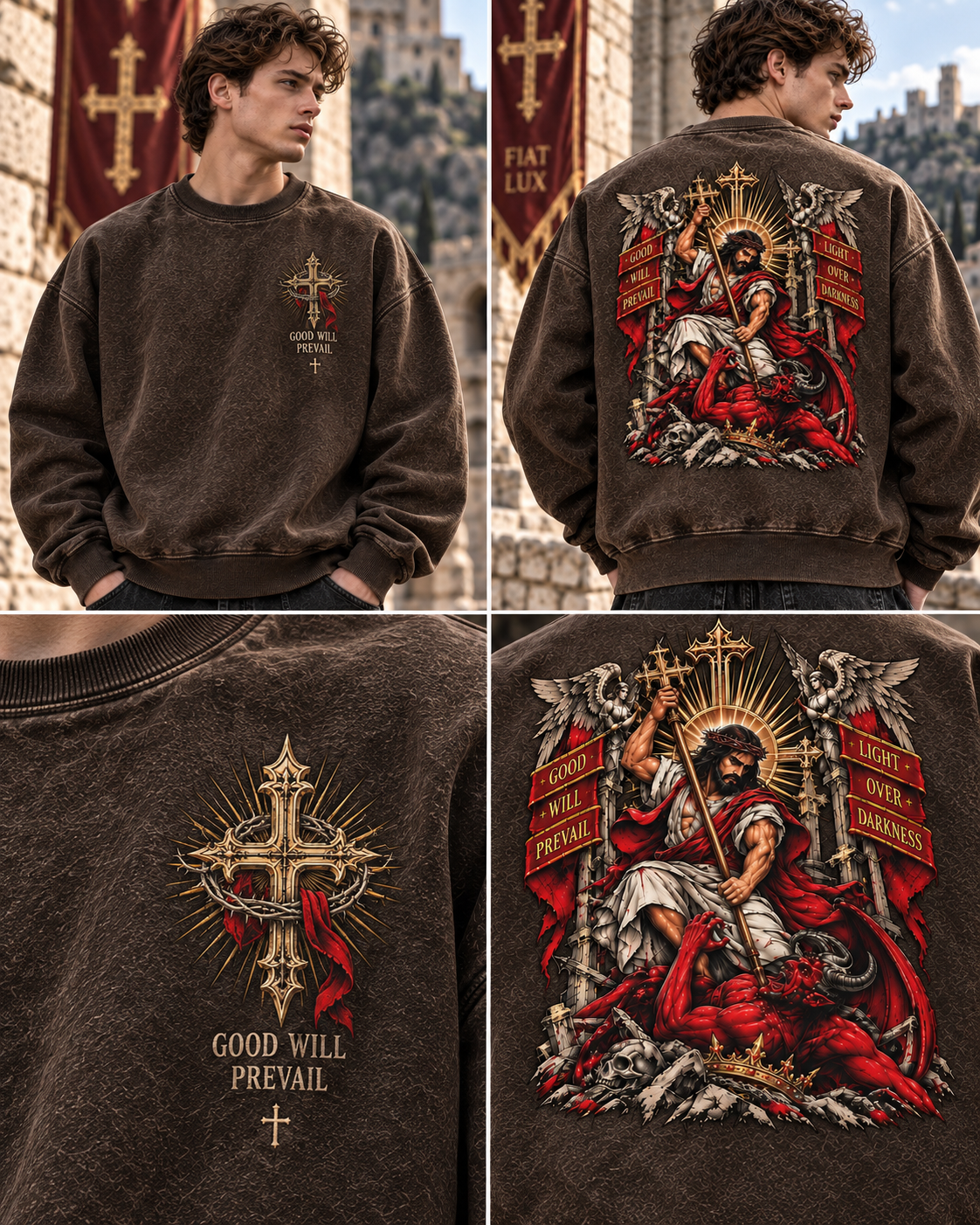 Good Will Prevail – Vintage Faith Washed Sweatshirt
