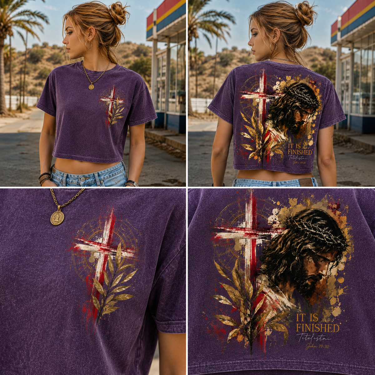 It Is Finished – Vintage Cross Crop Top