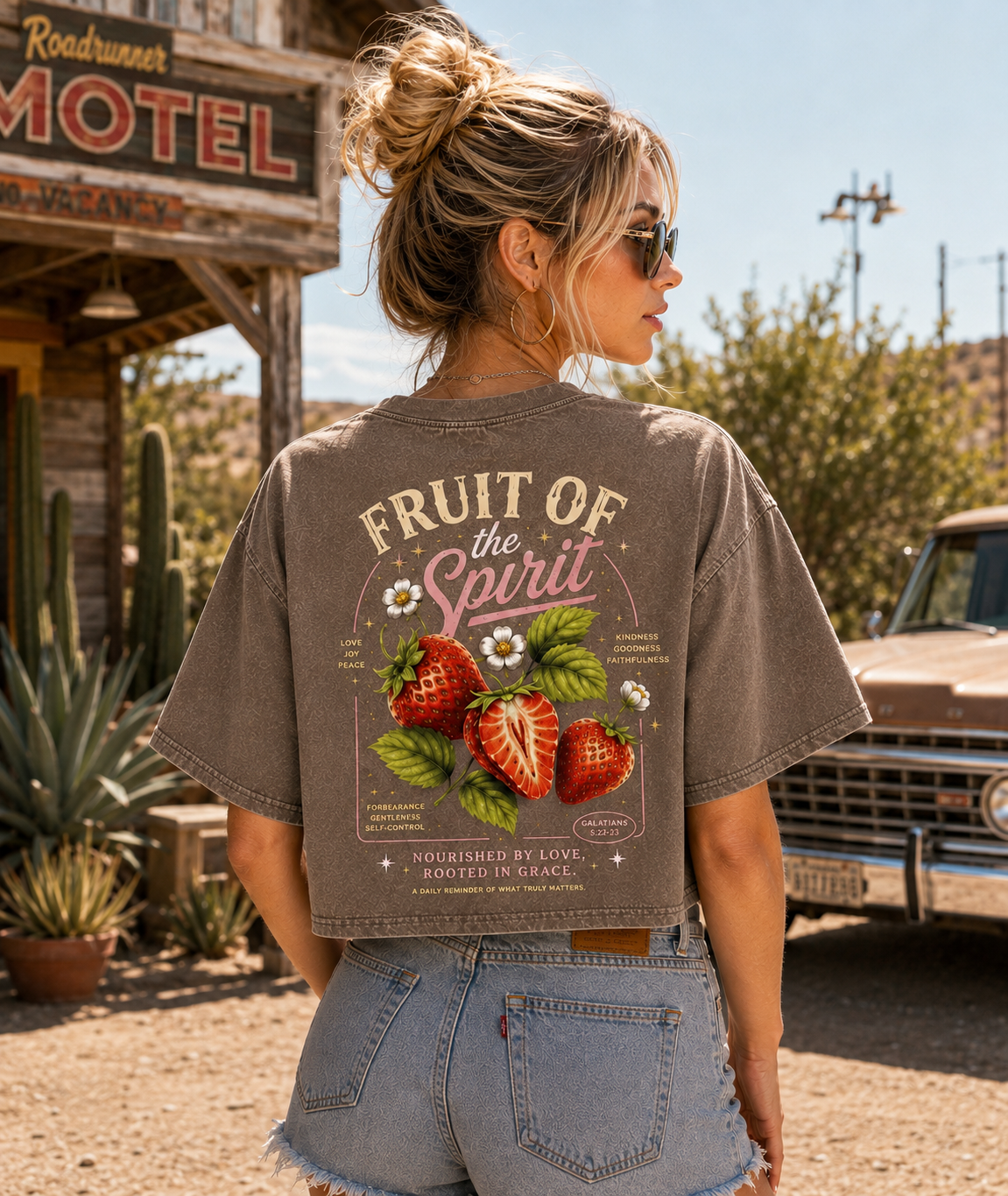 Fruit of the Spirit – Vintage Strawberry Crop Tee