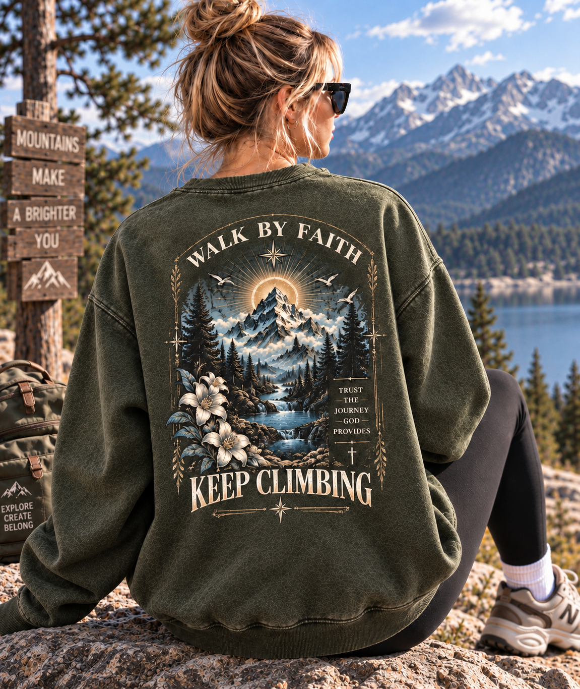 Walk by Faith Vintage Mountain Sweatshirt