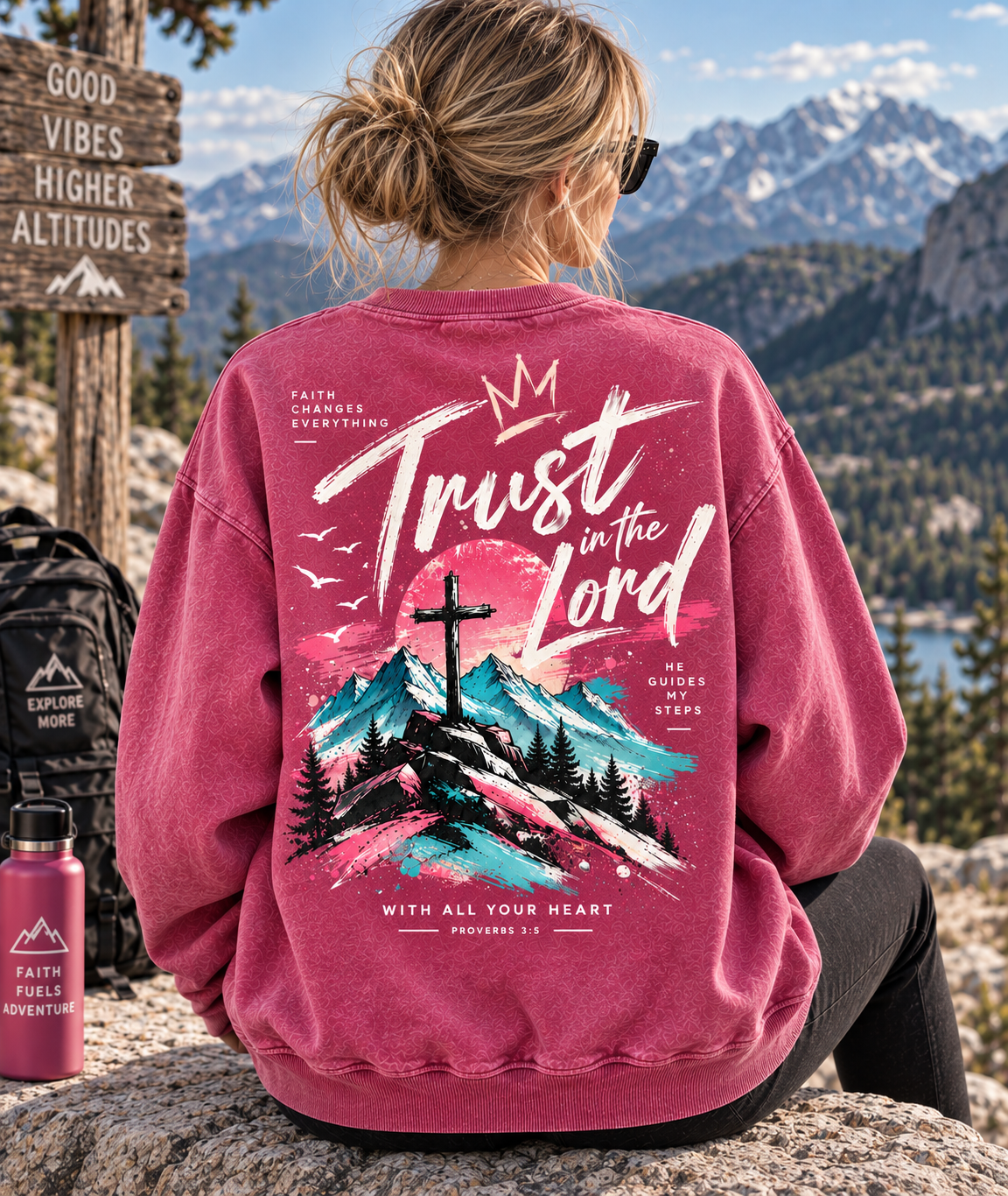 Trust in the Lord – Faith Mountain Vintage Sweatshirt