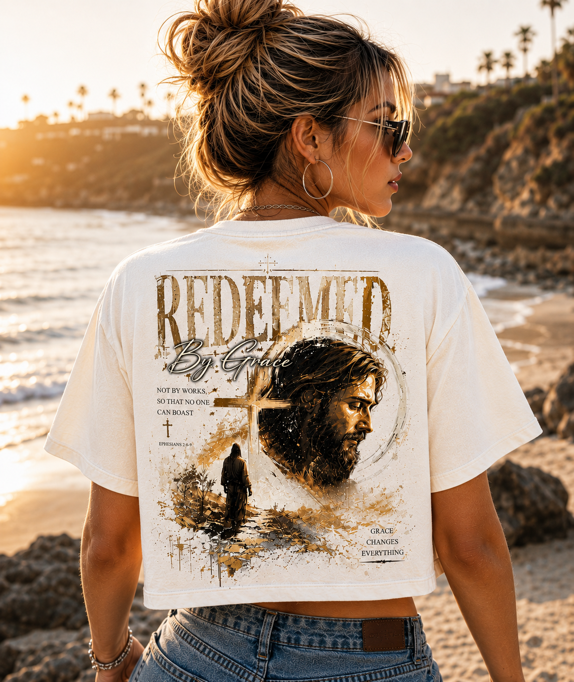 Redeemed By Grace – Vintage Christian Crop Top