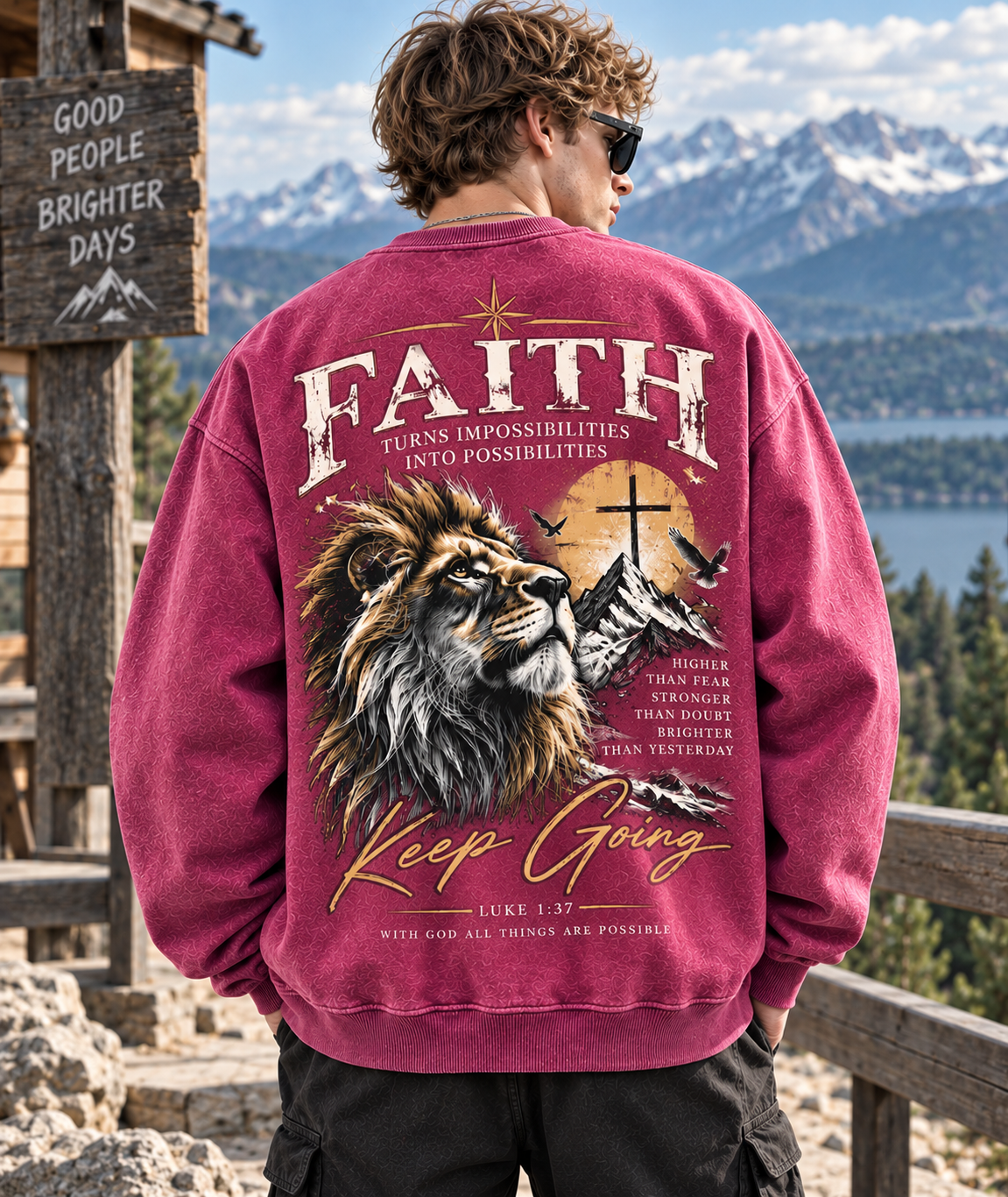 Faith Lion Vintage Sweatshirt