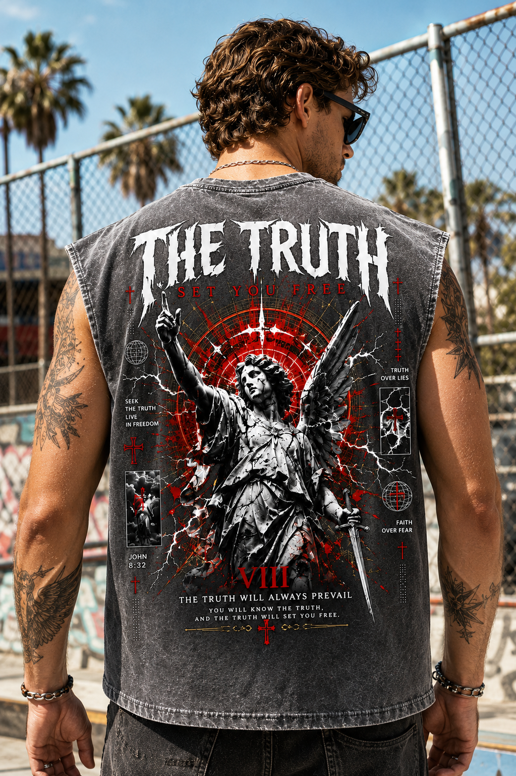 Truth Angel Graphic Sleeveless Tee