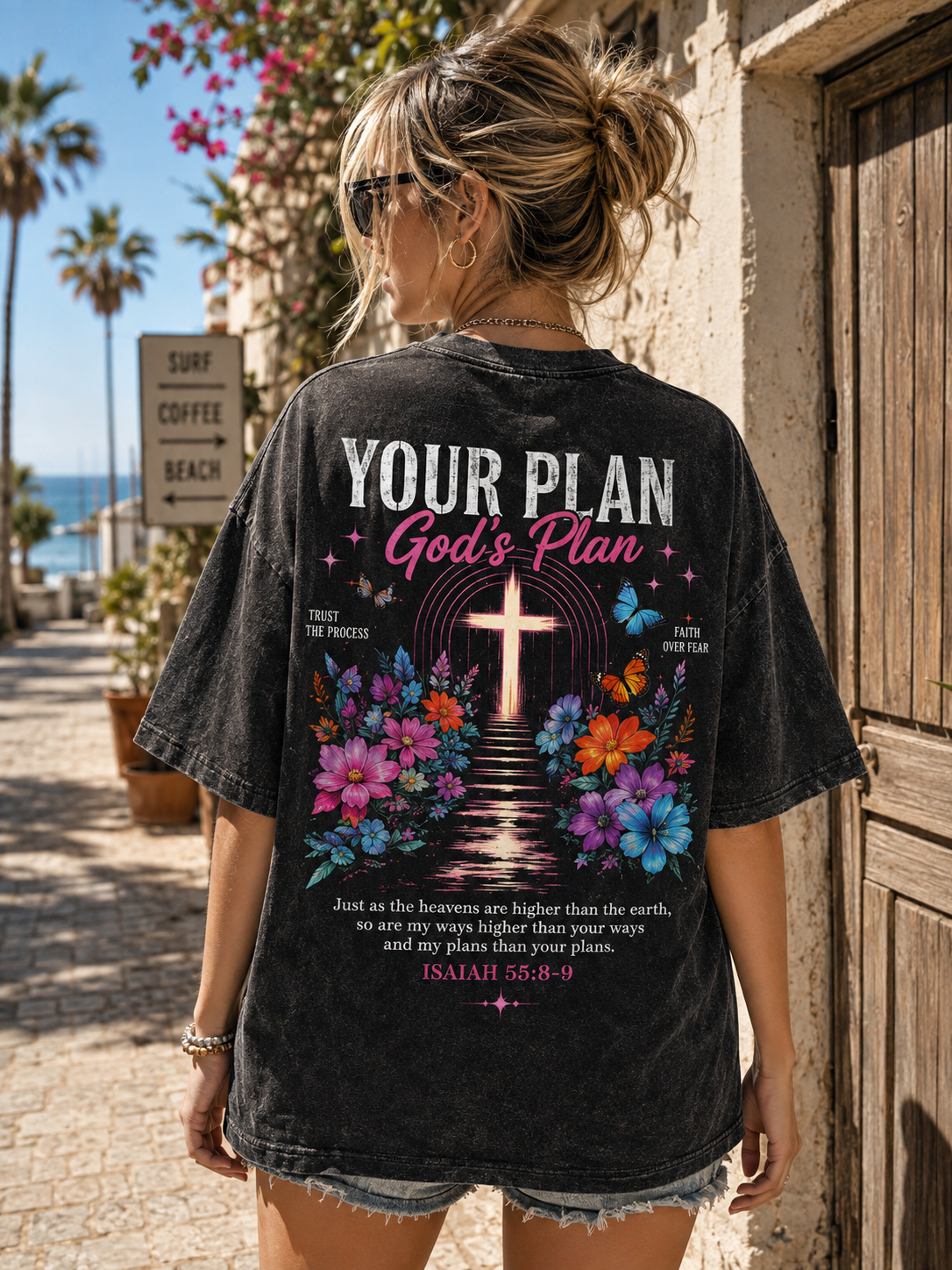 God’s Plan Vintage Graphic Tee – Faith & Cross