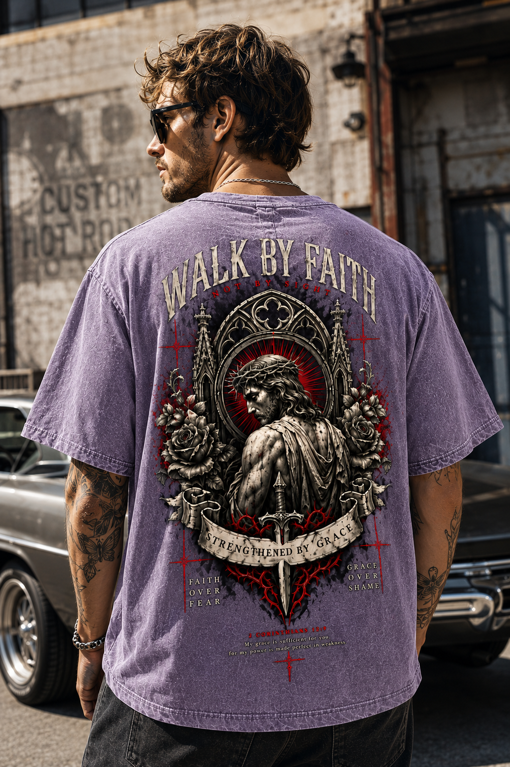 Walk By Faith Vintage Gothic T-Shirt
