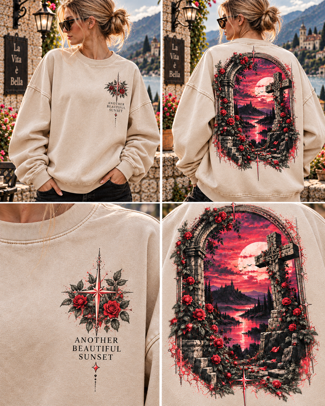 Gothic Rose Sunset Sweatshirt