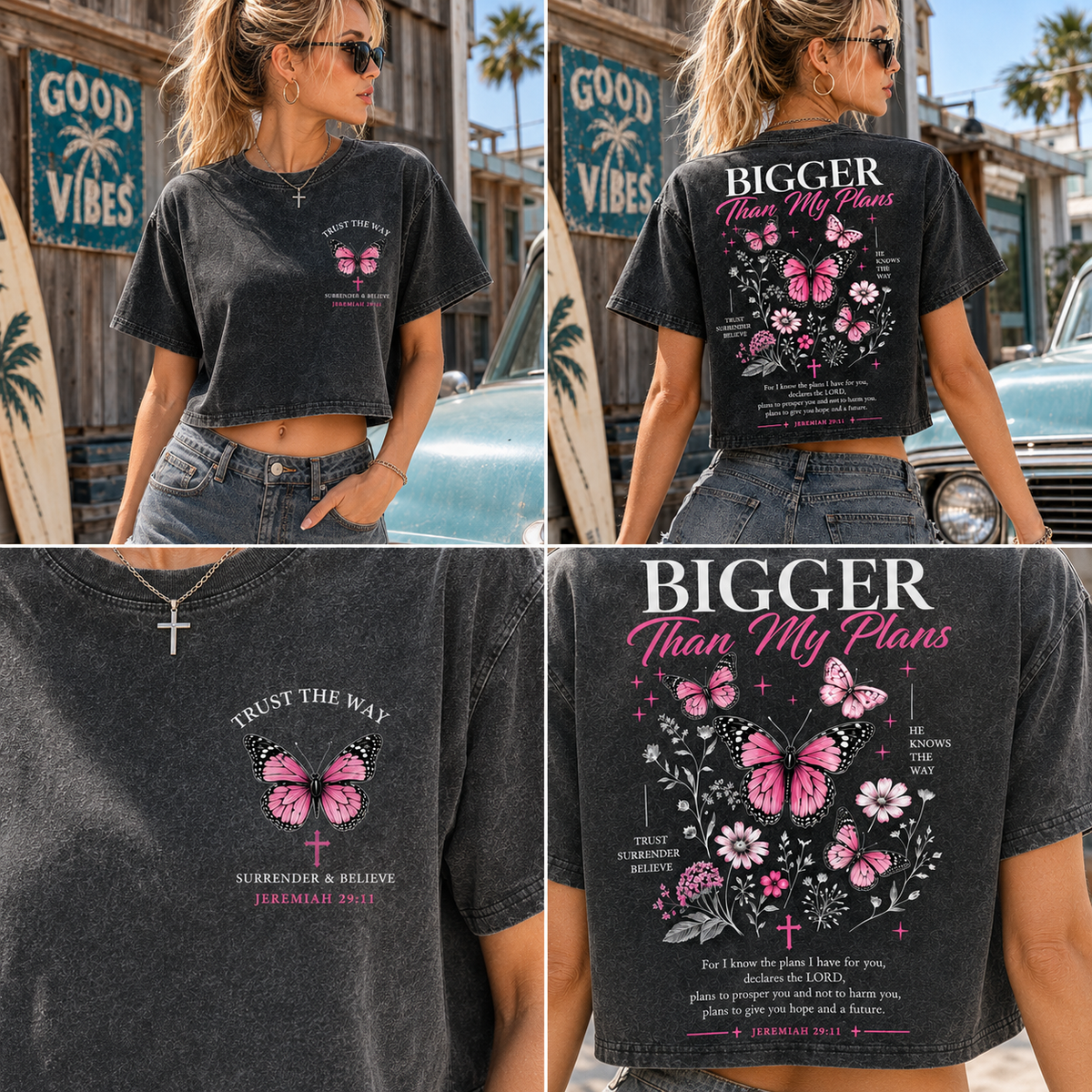Bigger Than My Plans Butterfly Crop Top