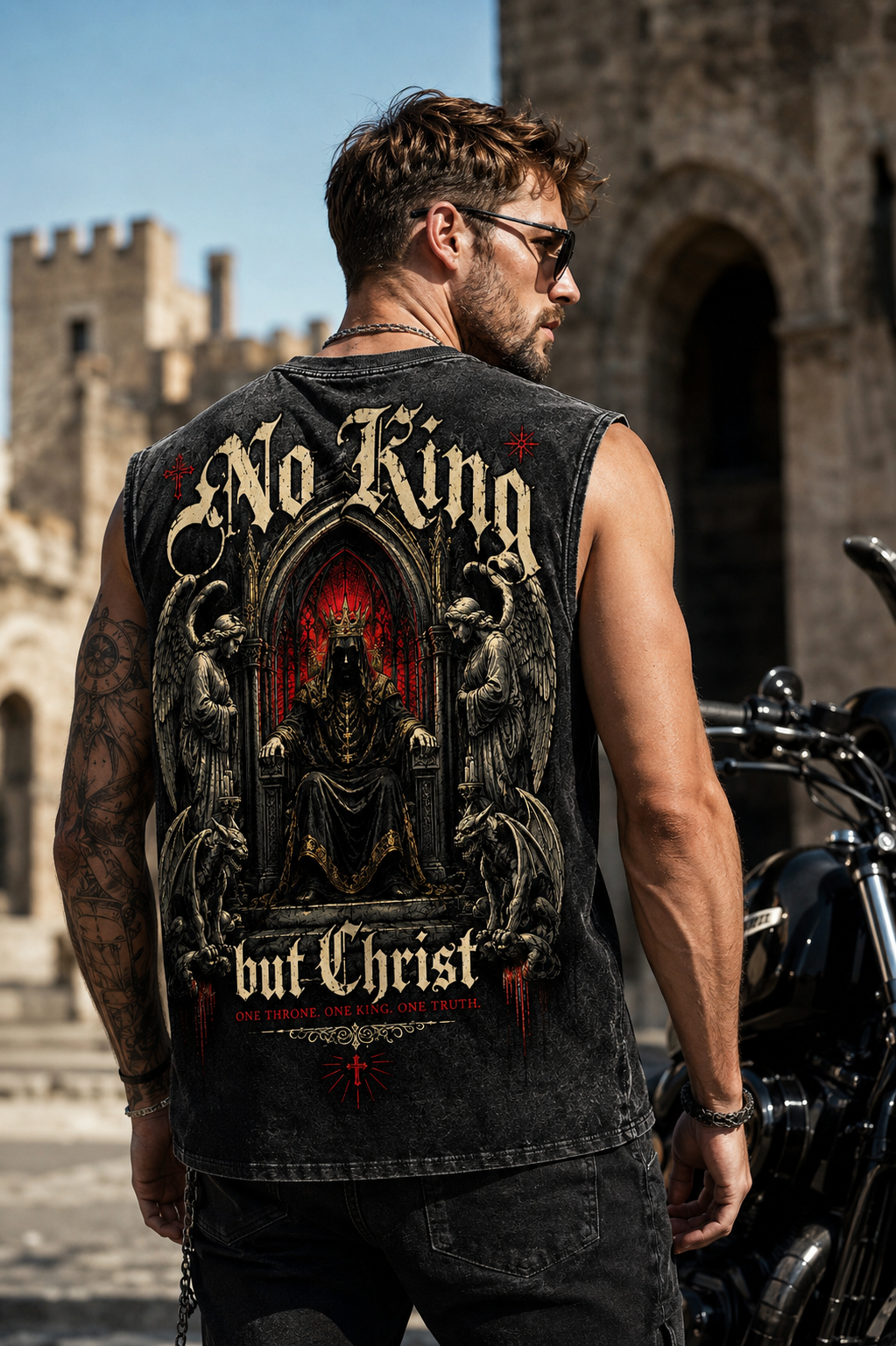 No King But Christ – Vintage Gothic Tank Top