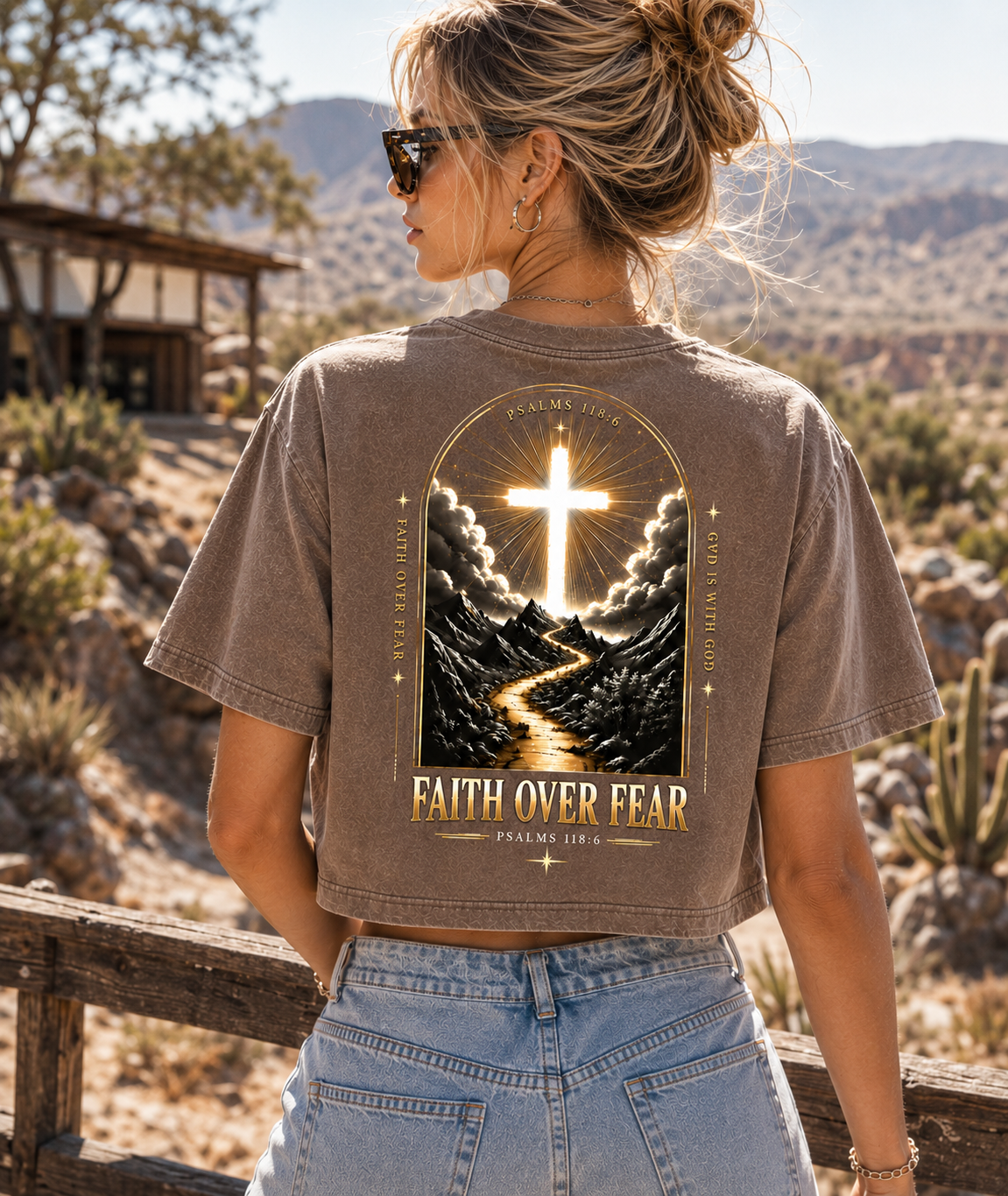 Faith Over Fear – Vintage Faith Crop Top