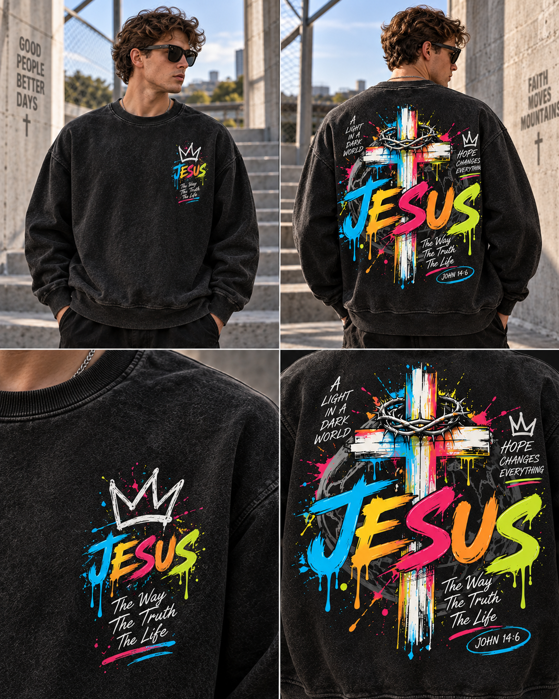 Faith Streetwear – Jesus Vintage Sweatshirt