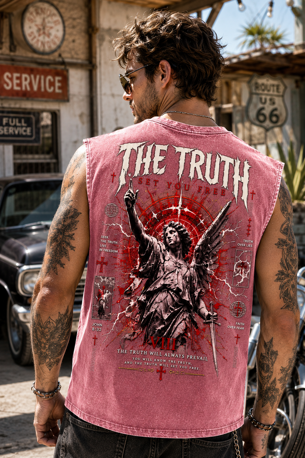 Truth Angel Graphic Sleeveless Tee