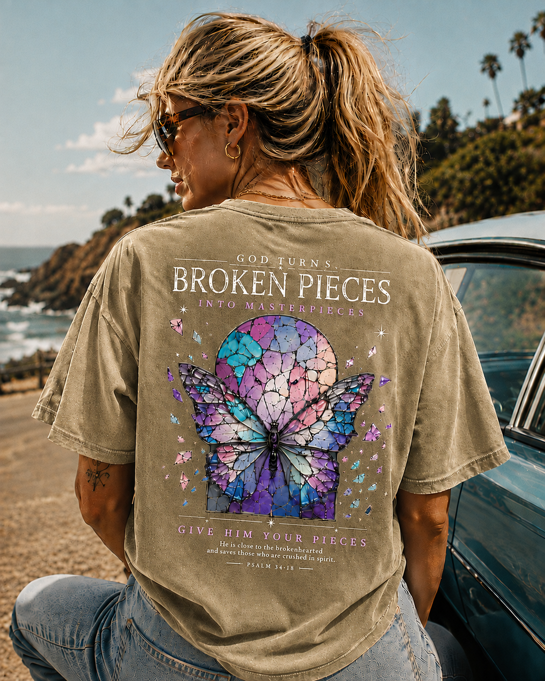 Broken Pieces Vintage Butterfly Graphic Tee