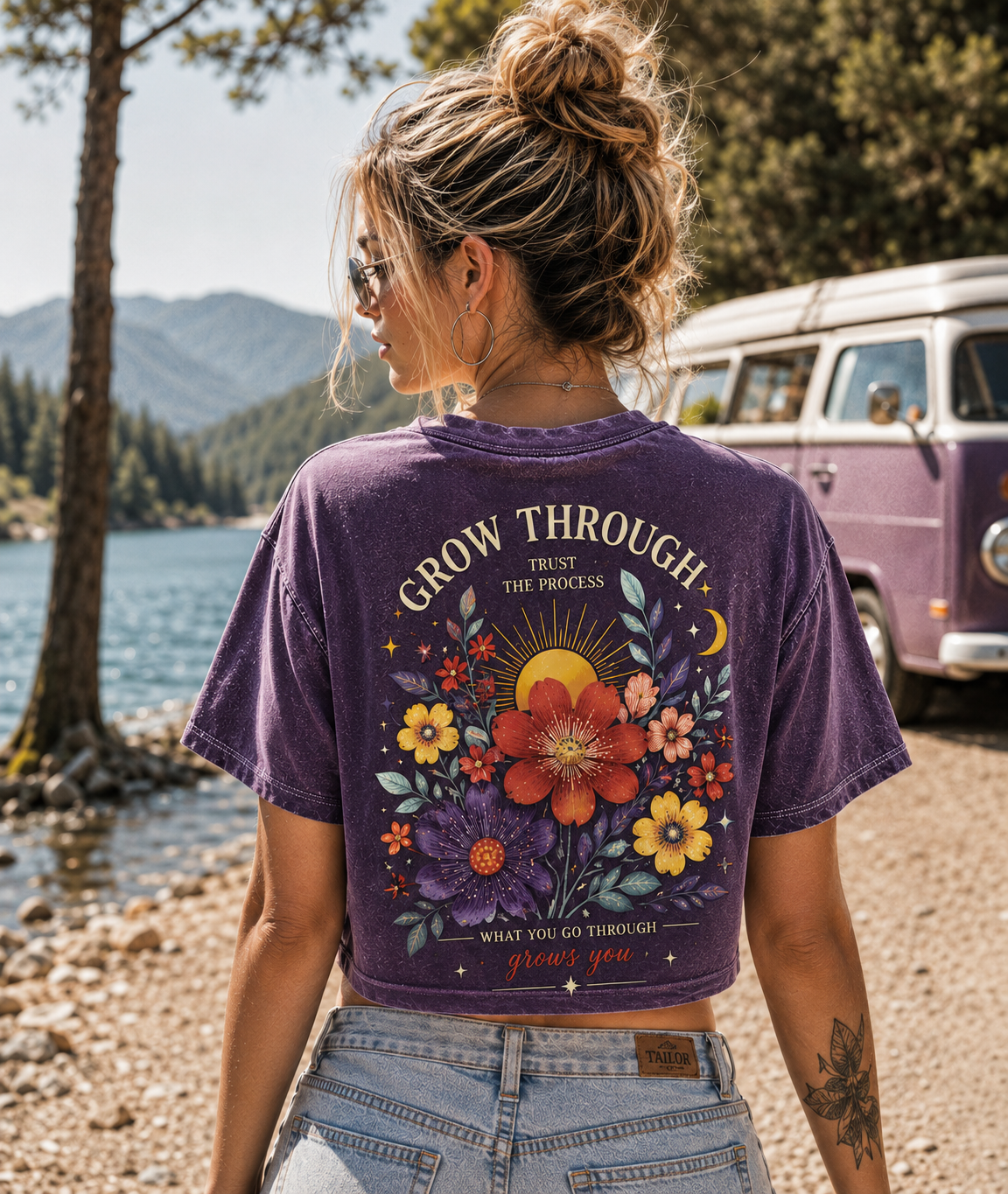Grow Through Floral Crop Top