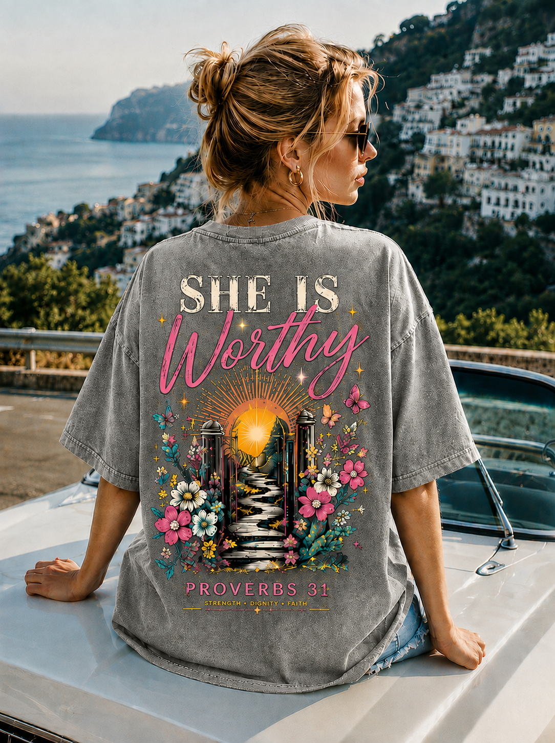 She Is Worthy Tee – Vintage Christian Streetwear