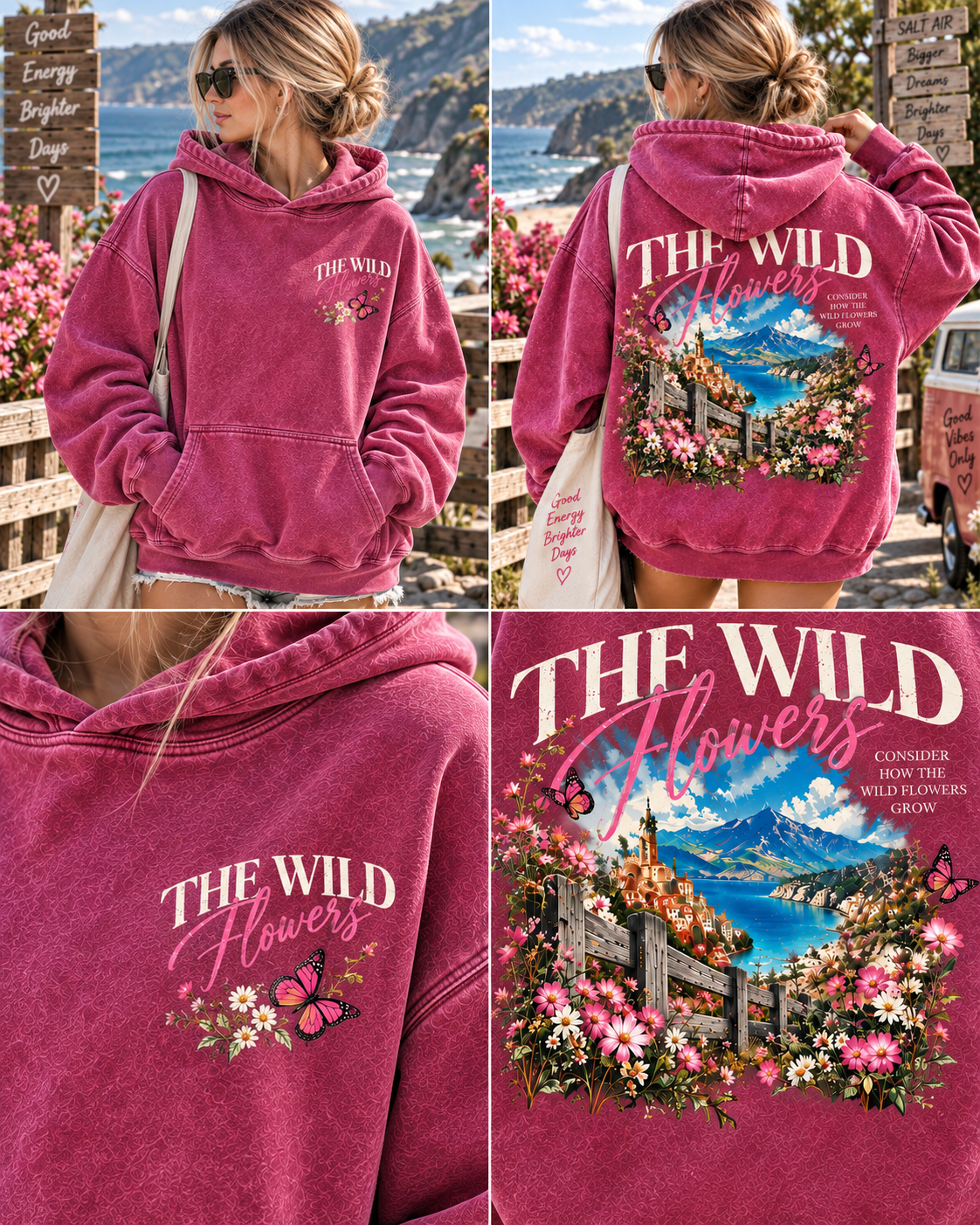 The Wild Flowers Vintage Wash Hoodie