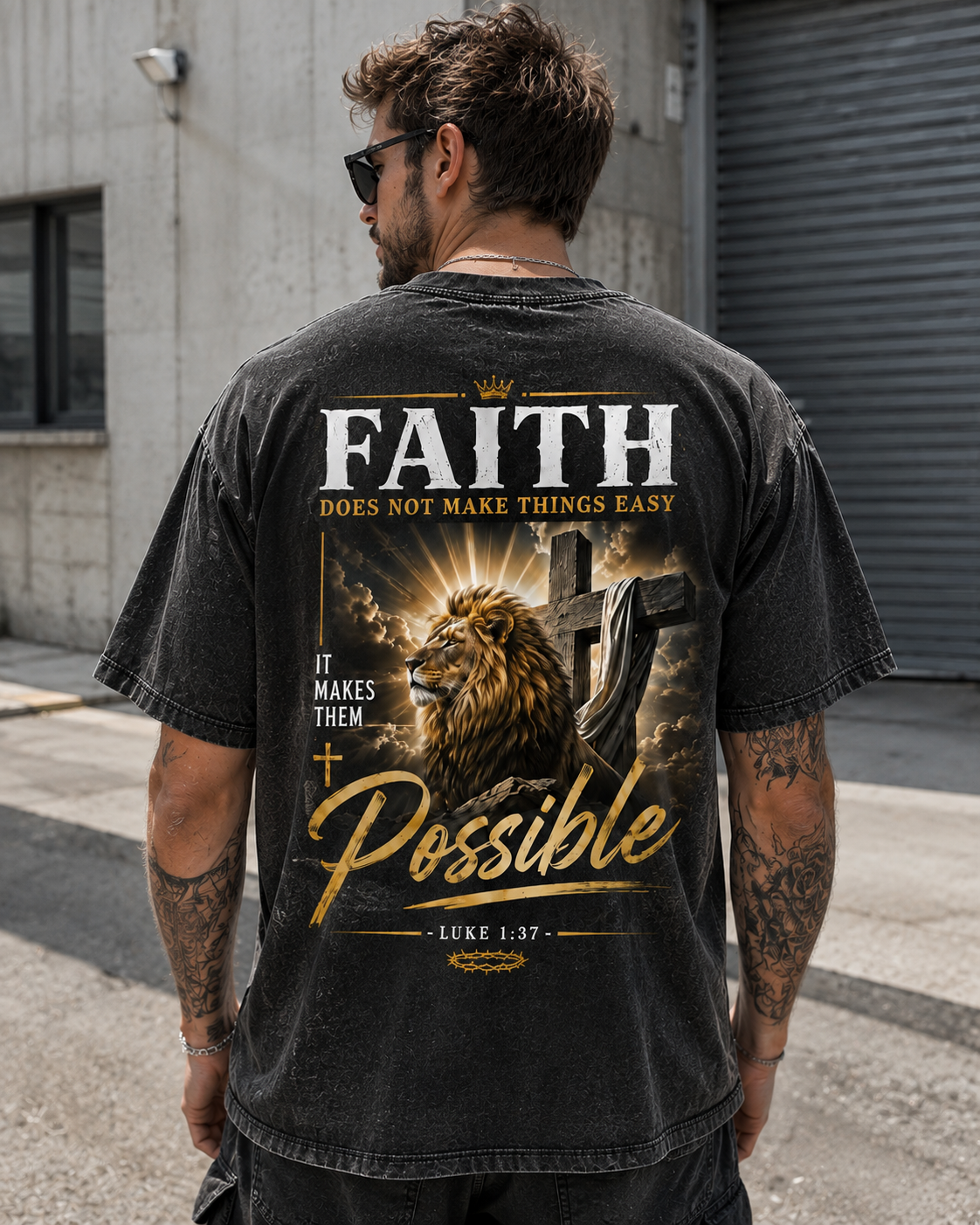 Faith Lion Christian T-Shirt Faith Lion Graphic Tee