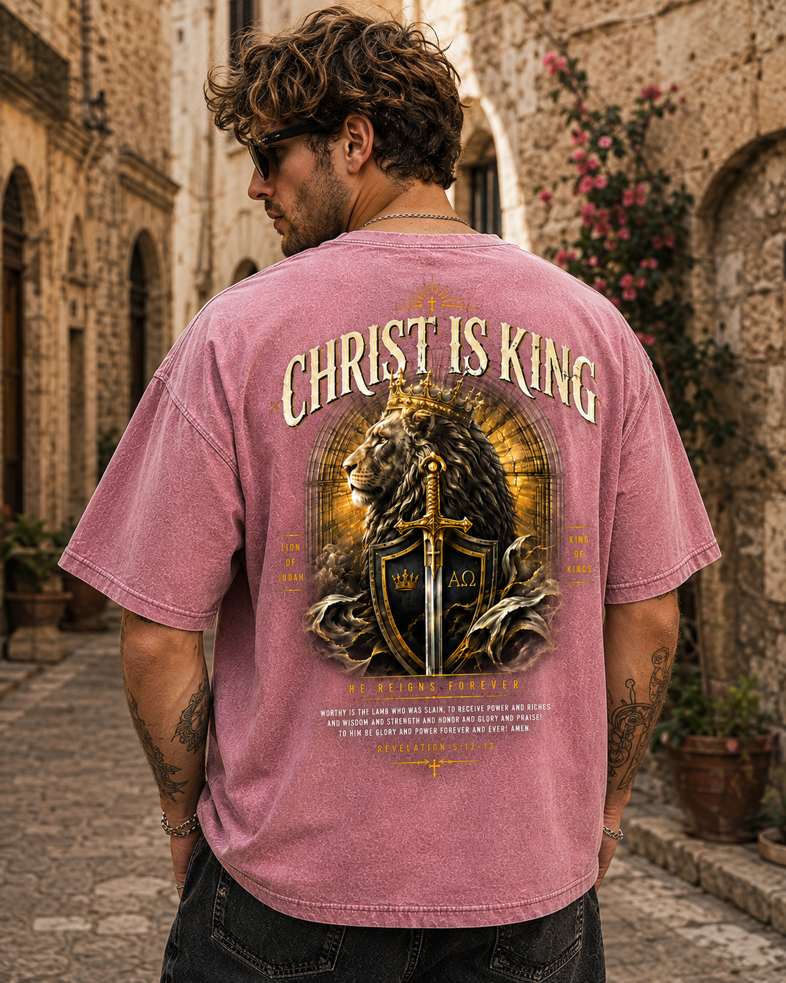 Christ Is King Vintage Washed Tee