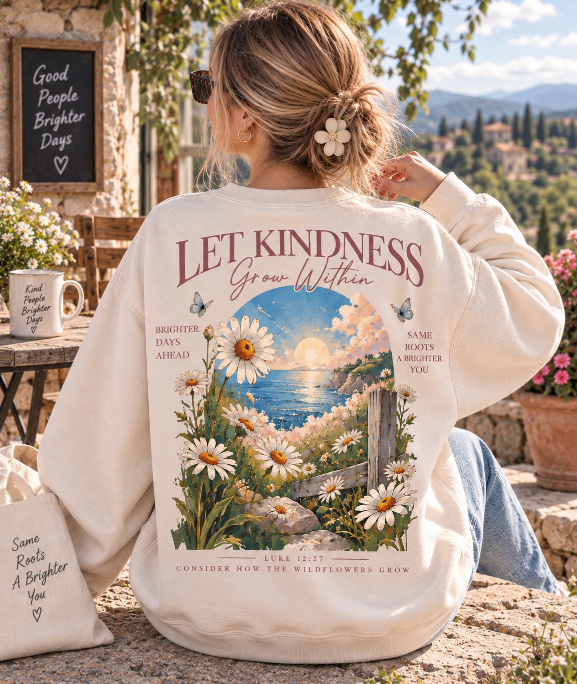 Let Kindness Grow Within – Vintage Floral Sweatshirt