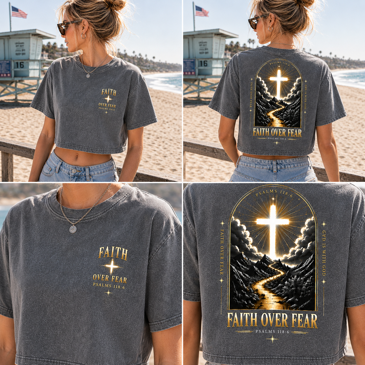 Faith Over Fear – Vintage Faith Crop Top