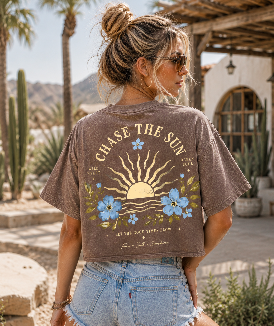 Chase The Sun – Vintage Floral Crop Top