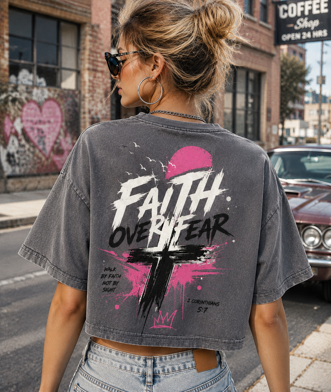 Faith Over Fear – Vintage Faith Crop Tee