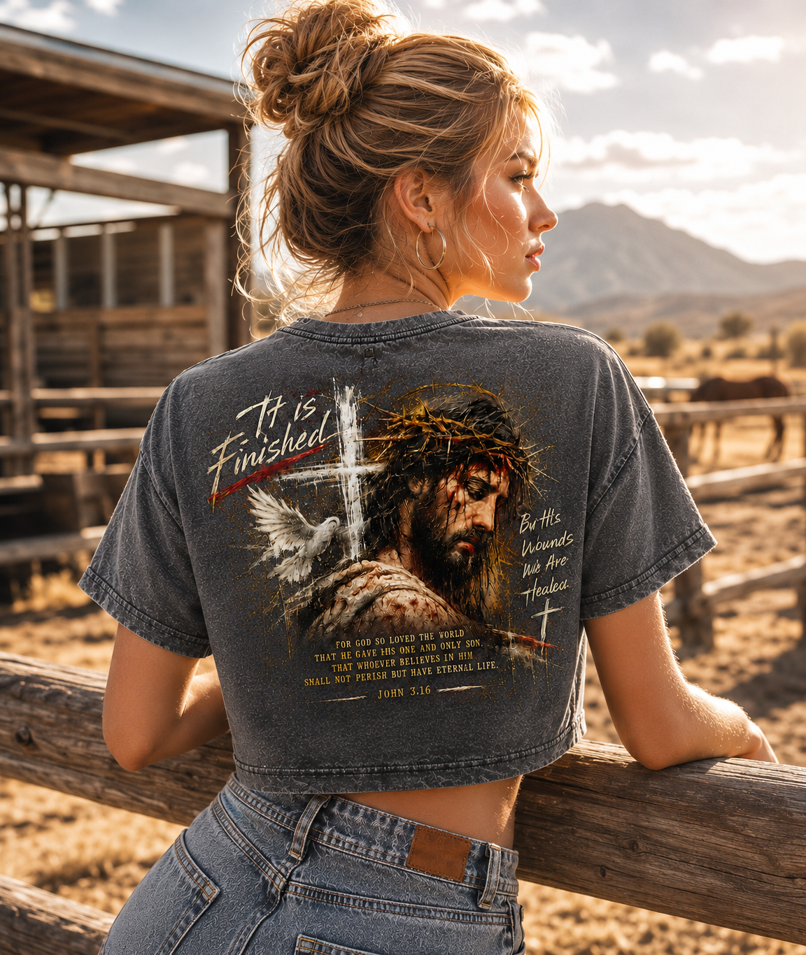 It Is Finished – Vintage Faith Crop Top